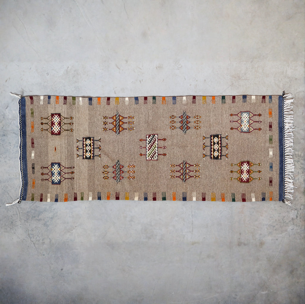 Hand-made Wool Berber Carpet - Akhnif in High Atlas